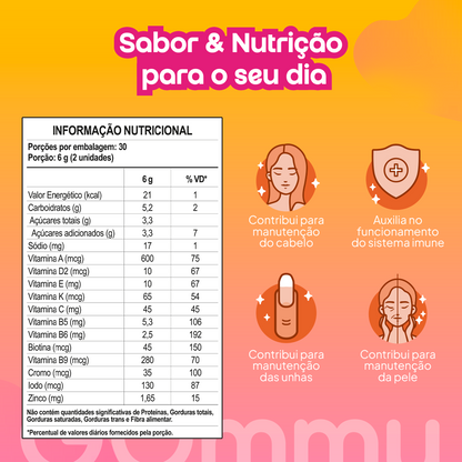 Gummy Hair® - Frutas Tropicais 180g