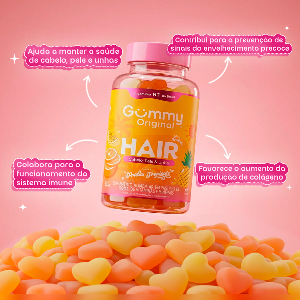 Gummy Hair® - Frutas Tropicais 180g